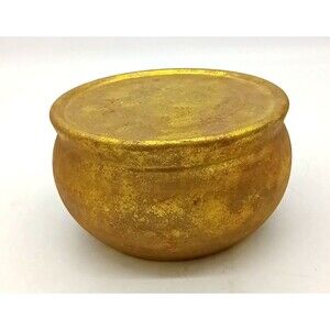 Vintage Ceramic Round Gold Gilded 7 Inch Riser Display Stand